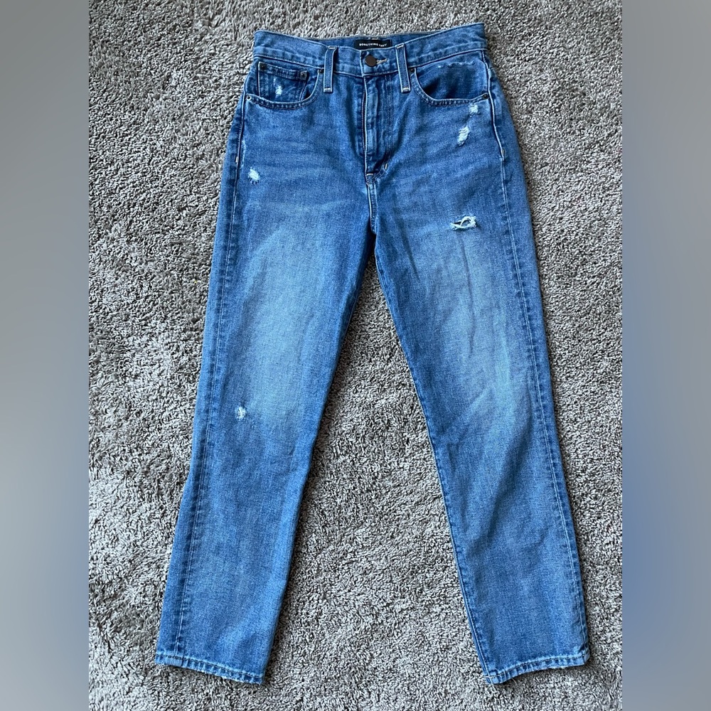 Something Navy Distressed Mom Jeans 27